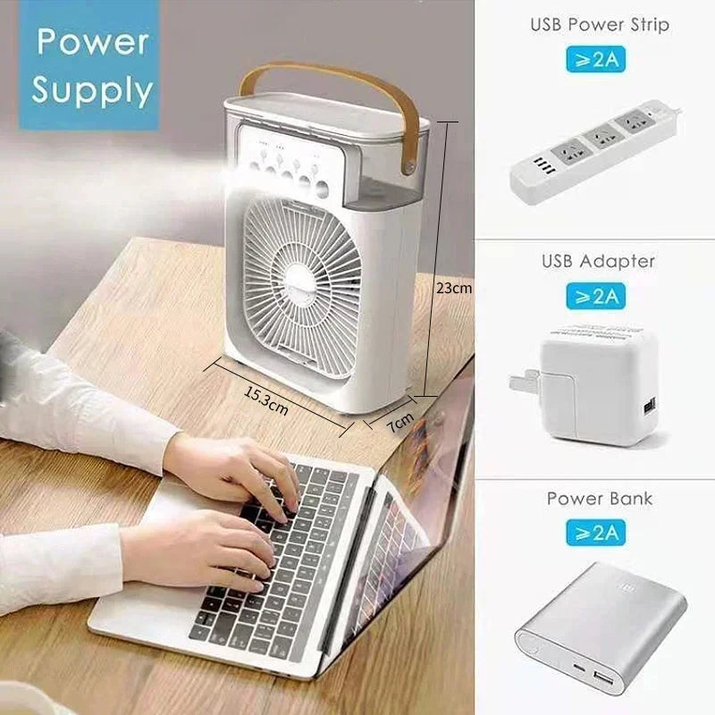 3-in-1 Portable Air Cooler & Humidifier - Desk Comfort Fan